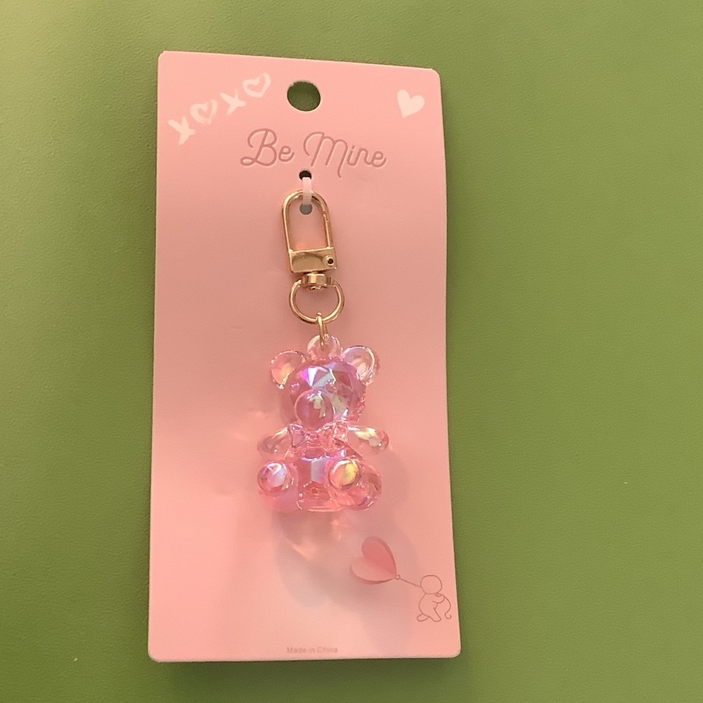 Be Mine Light Pink Bear Keychain/Bag Charm